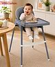 Highchair with Cushion - Grey| 2-Level Height Adjustment | Removable Footrest| Safety Harness| Spacious Feeding Tray| Comfortable Seat