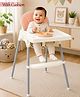 Highchair with Cushion - White| 2-Level Height Adjustment | Removable Footrest| Safety Harness| Spacious Feeding Tray| Comfortable Seat