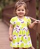 Doodle Poodle 100% Cotton Single Jersey Knit Half Sleeves Frock With Apple Print & Bloomer - White
