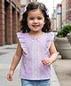Babyhug Cotton Woven Sleeveless Striped Top with Lace & Frill Detailing - Lilac