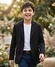 Pine Kids Knit Full Sleeves Solid Blazer - Black