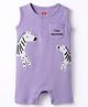 Babyhug 100% Cotton Knit Sleeveless Romper With Giraffe Patch - Multicolor