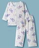 KIDLINGSS Muslin Cotton Woven Full Sleeves Bunny Printed Shirt & Pajama  Night Suit - White