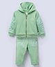 Ed-a-Mamma Cotton Woven Full Sleeves Solid Hooded Winter Jacket & Pant Set - Green
