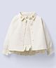 Ed-a-Mamma Cotton Woven Frill Detailed Dragonfly Embroidered Top With Full Sleeves Shirt - Off White