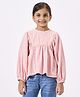 Ed-a-Mamma Cotton Woven Full Sleeves Solid Top - Pink