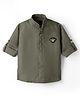 Little Bull Full Sleeves Beetle Brooch Detailed Kurta - Green