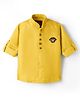 Little Bull Full Sleeves Beetle Brooch Detailed Asymmetrical Kurta - Light Yellow