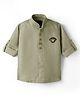 Little Bull Full Sleeves Beetle Brooch Detailed Asymmetrical Kurta - Light Green