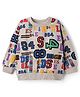 KIDLINGSS Cotton Knit Full Sleeves Numericals Printed Light Winter Sweatshirt - Grey