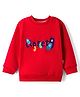 KIDLINGSS Cotton Knit Full Sleeves Closet Text Printed Light Winter Sweatshirt - Red
