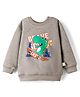 KIDLINGSS Cotton Knit Full Sleeves Dinosaur Printed Light Winter Sweatshirt - Grey
