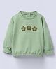 Ed-a-Mamma Cotton Knit Full Sleeves Floral Embroidered Top - Green
