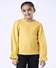 Ed-a-Mamma Cotton Knit Full Sleeves Solid Top - Yellow