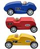 Pingo Play Premium Wooden Mini Cars for Kids | Montessori Vehicle Toys | Smooth, Non-Toxic | Pretend Play Learning Toys for Boys & Girls (3+ Years) [Set of 3 Racing Vehicles]