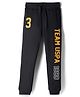 US Polo Assn Cotton Knit Full Length Text Printed Track Pant - Black
