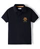 US Polo Assn 100% Cotton Knit Half Sleeves Polo T-Shirt With Logo Embroidery - Navy Blue