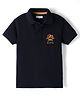 US Polo Assn Cotton Knit Half Sleeves Polo T-Shirt with Brand Logo Embroidery - Black