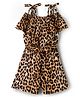 CrayonFlakes Rayon Woven Sleeveless Leopard Printed Jumpsuit - Brown