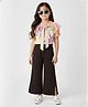 CrayonFlakes Rayon Knit Half Sleeves Ombre Printed Frill Detailed Crop Top & Pants Set - Multi Colour