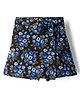 CrayonFlakes Woven Floral Printed & Bow Applique Detailed Skort - Black