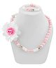 Daizy Pearl & Stone Embellished Floral Applique Detailed Jewellery Set - White