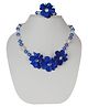 Daizy Pearl & Stone Embellished Floral Applique Detailed Jewellery Set - Blue
