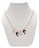 Daizy Dolphin & Star Charm Detailed Necklace -  Black