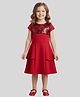 PinkCow Sequence Woven Half Sleeves Sequins Embellished Dress - Red
