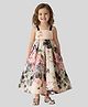 PinkCow Silk Woven Sleeveless Floral Applique Detailed & Printed Dress - Multi Colour