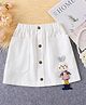 Mark & Mia Cotton Knee Length Solid Colour Skirt with 3D Applique - White