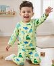 Babyhug Cotton Knit Full Sleeves Dino Printed Co-Ords T-Shirt & Pyjama Night Suit Set - Light Green