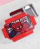 Marvel by SKI BURRITO 2 Compartment Stainless steel Lunch Box with Spiderman 3D Print - Red