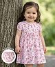 Babyhug 100% Cotton Knit Half Sleeves Floral Printed Frock With Bloomer - Pink