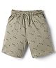 Taeko Single Jersey Knit Knee Length Printed Shorts - Olive Green