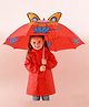 Babyhug Free Size Umbrella with Lion Print with Applique- Red