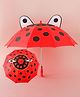 Babyhug Free Size Umbrella with Polka Dots Print & Applique - Red