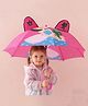 Babyhug Free Size Umbrella with Princess & Frog Print - Fuchsia