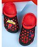 Yellow Bee Marvel Featuring Spider Man Applique Detailed Perforated Slingback Clogs - Red & Black