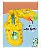 Yellow Bee Dinosaur Applique Detailed Perforated Slingback LED Clogs - Yellow