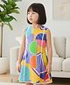 Vastrarth Pure Cotton Woven Sleeveless Geometric Printed Dress - Multi Colour