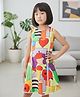 Vastrarth Pure Cotton Woven Sleeveless Abstract Printed Dress - Multi Colour