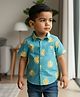 Vastrarth Cotton Woven Half Sleeves Sun Printed Shirt - Blue
