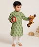 Vastrarth Pure Cotton Woven Full Sleeves Floral Printed Kurta & Pyjama Set - Green