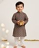 Vastrarth Cotton Woven Full Sleeves Abstract Printed Kurta & Pyjama Set - Multi Colour