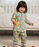 Vastrarth Pure Cotton Woven Full Sleeves Smiley Printed Coordinating Kurta & Pajama Night Suit - Multi Colour