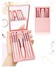KolorFish Travel Size Makeup Brushes Set | Travel Essentials for Women, Portable Make Up Brush Kit | Complete Function Cosmetic Brushes Set with Case and Mirror (Pink)