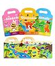 KolorFish Jelly Reusable Fun Sticker Books for Kids Toddlers 1-6 Years, Cute Waterproof Stickers Activity Books for Travel Toys (Dinosaur + Animals + Vehicles) Pack of 3