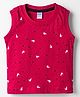 Tango Single Jersey Knit Sleeveless Tank T-Shirt With Star Print - Red