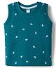 Tango Single Jersey Knit Sleeveless Tank T-Shirt With Star Print - Teal Blue